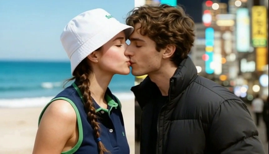 AI Beach Sunset Kiss Generator